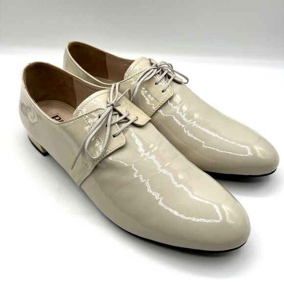 Women's Prada Vernice Soft 2 Oxford Cream Patent Leather New without Tags EU 40 - Picture 1 of 13